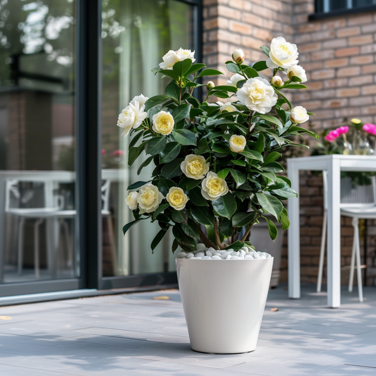 Camellia japonica 'Brushfield's Yellow' - Set van 2