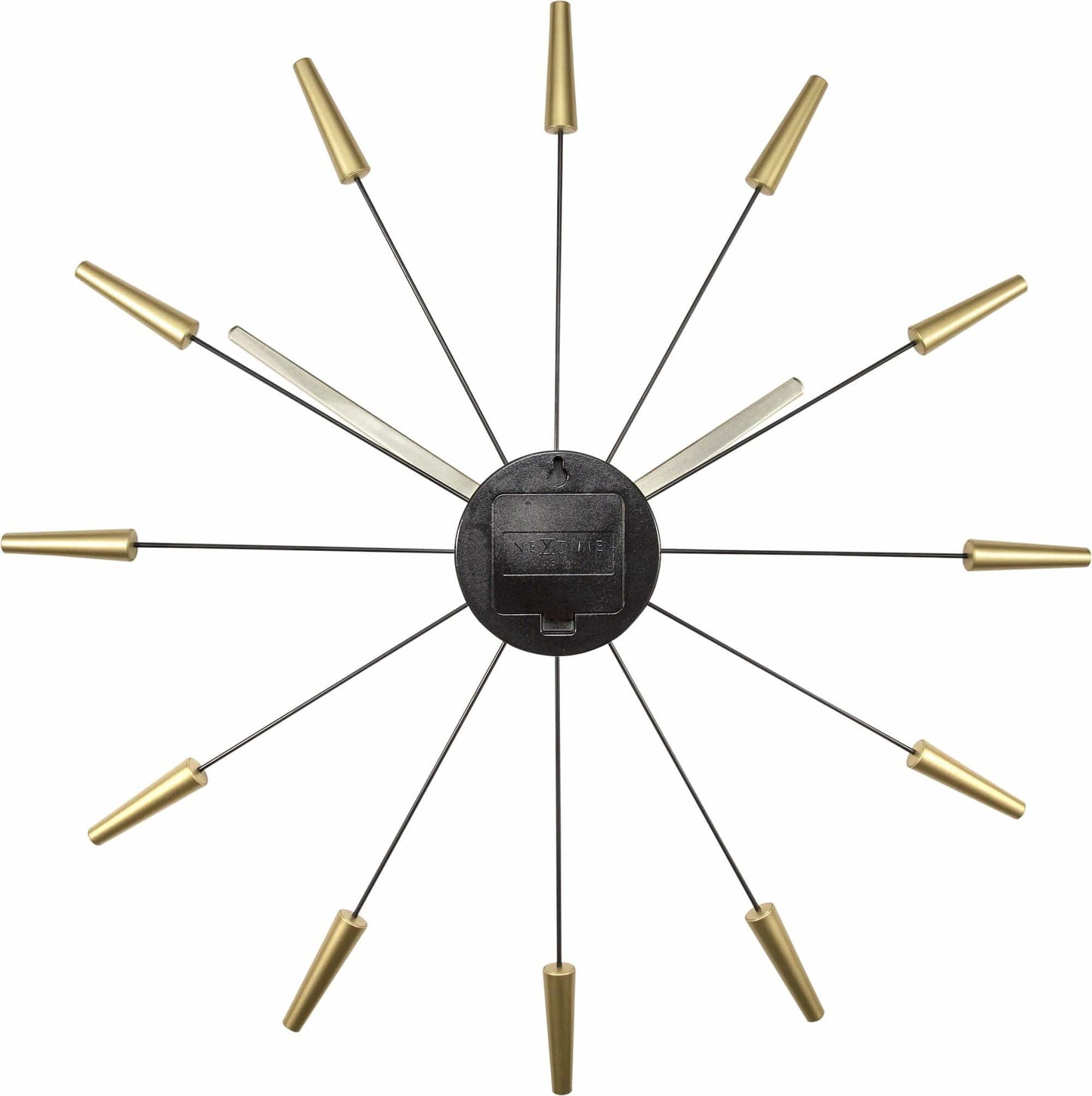 Silent Wall clock - Vintage - 58cm - Stainless Steel - 'Plug Inn'