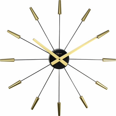 Vintage NeXtime Silent Wall Clock in stainless steel, 58cm diameter with a sleek, modern design and a clear clock face.