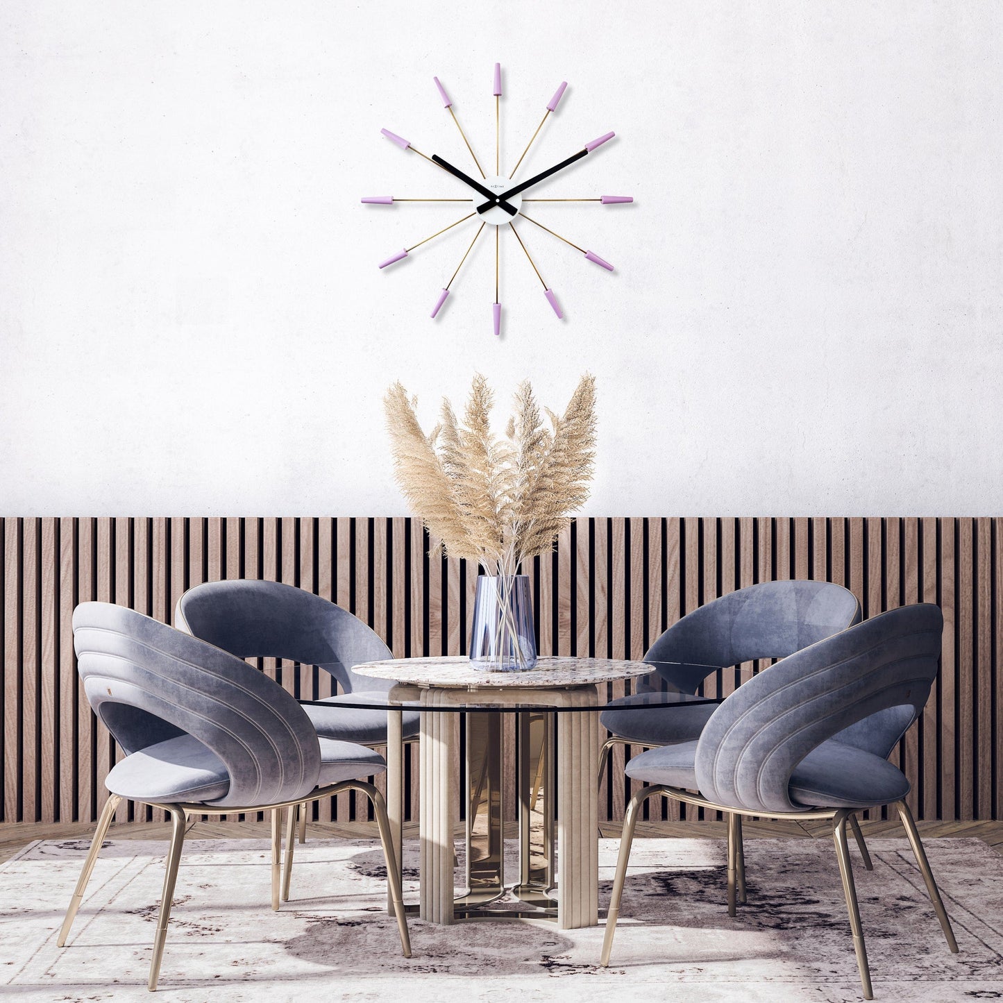 Silent Wall clock - Vintage - 58cm - Stainless Steel - 'Plug Inn'