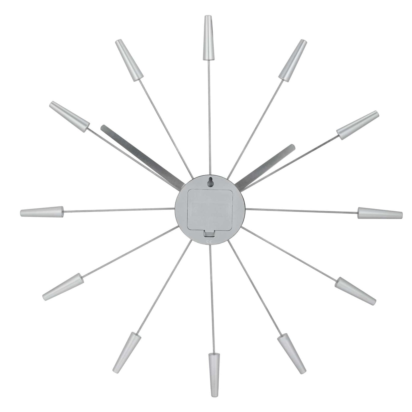 Silent Wall clock - Vintage - 58cm - Stainless Steel - 'Plug Inn'