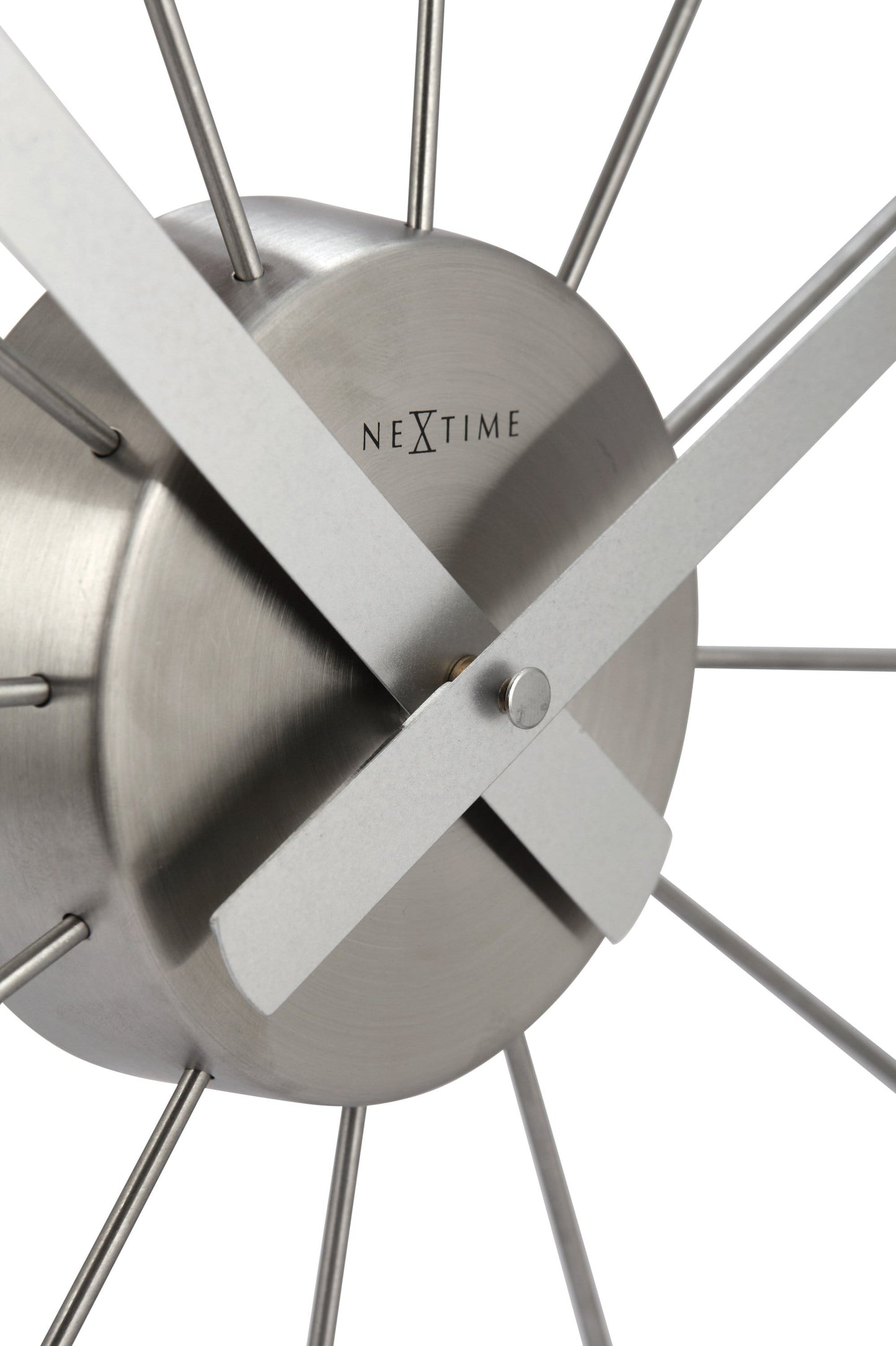 Silent Wall clock - Vintage - 58cm - Stainless Steel - 'Plug Inn'