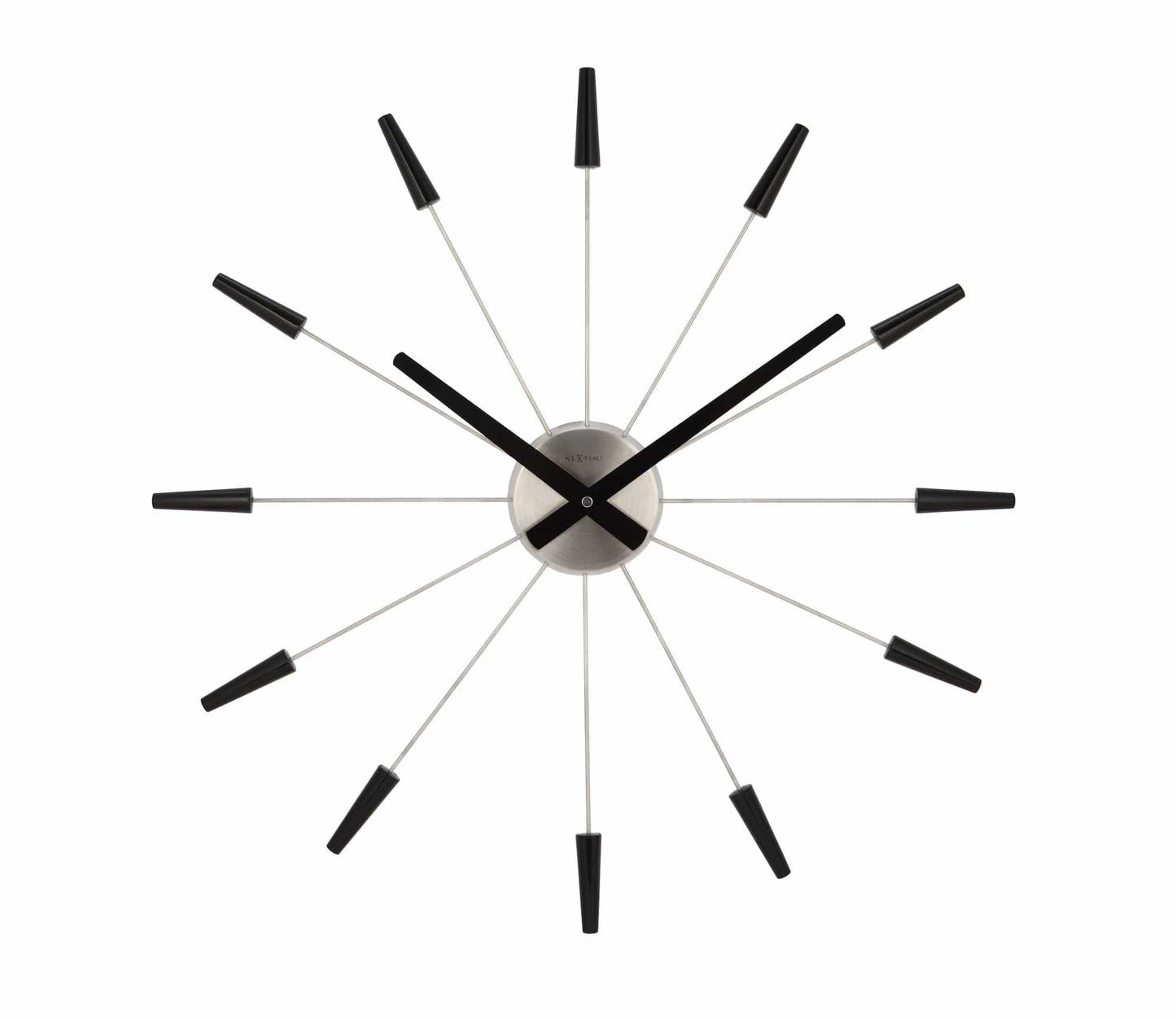 Silent Wall clock - Vintage - 58cm - Stainless Steel - 'Plug Inn'