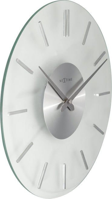 Wall clock -  26 cm - Aluminum - Glass - 'Stripe'