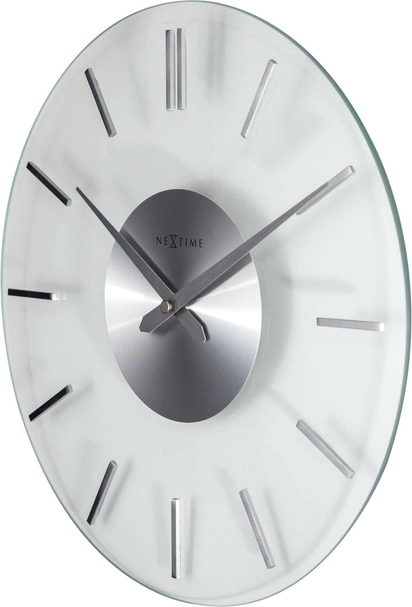 Wall clock -  26 cm - Aluminum - Glass - 'Stripe'