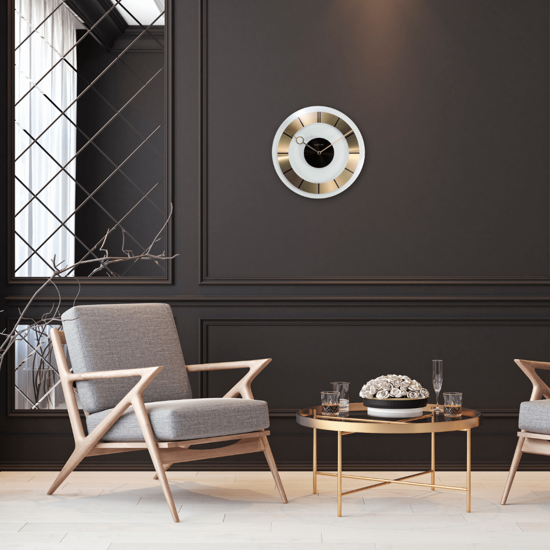 Wall clock -  31 cm - Glass -  'Retro'