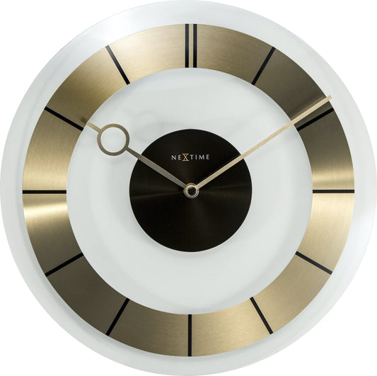 NeXtime Clocks retro wall clock with 31cm aluminium frame and glass front, featuring a vintage-inspired design.