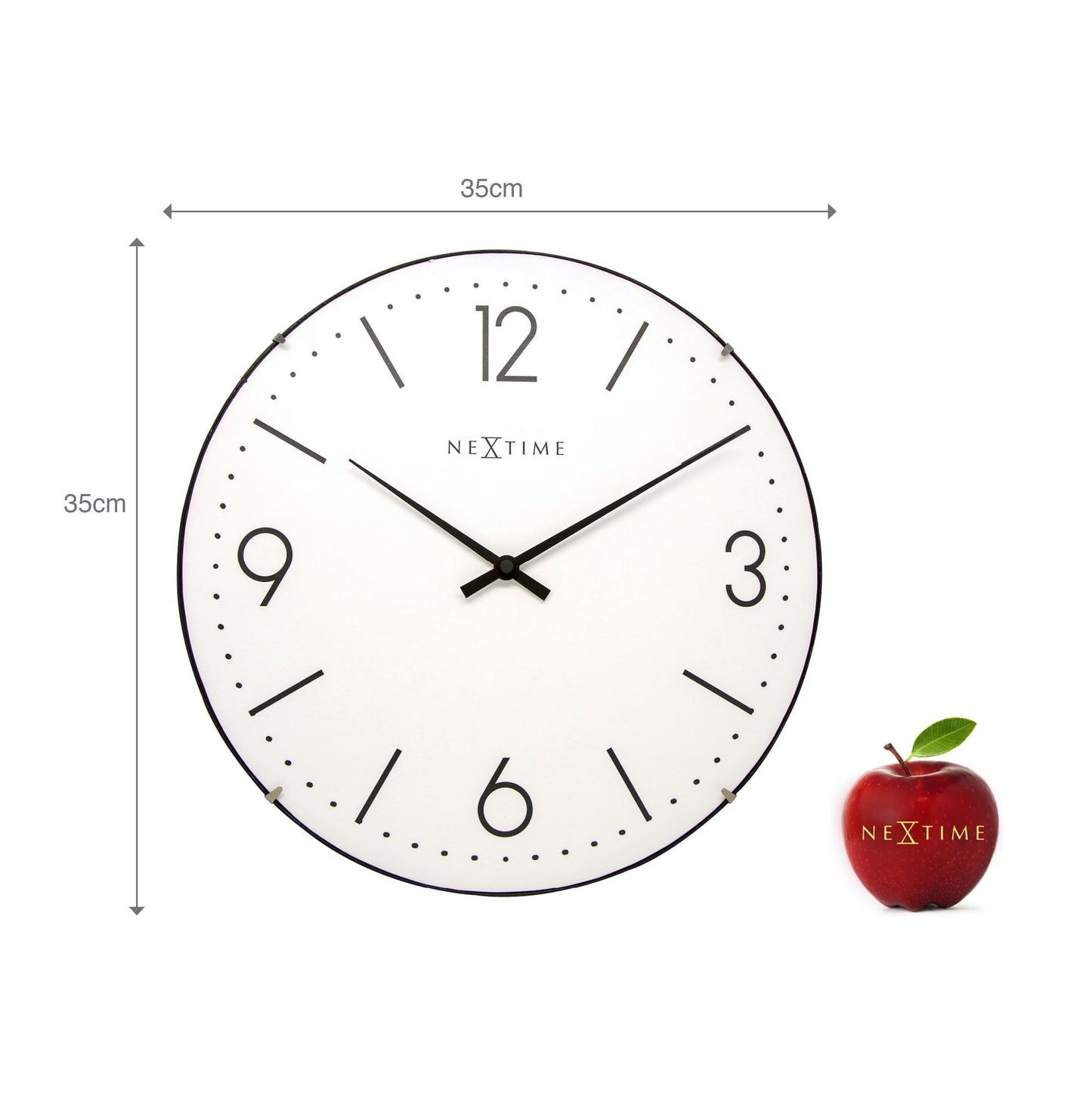 Wall clock - 35 cm - Dome Glass - 'Basic Dome'