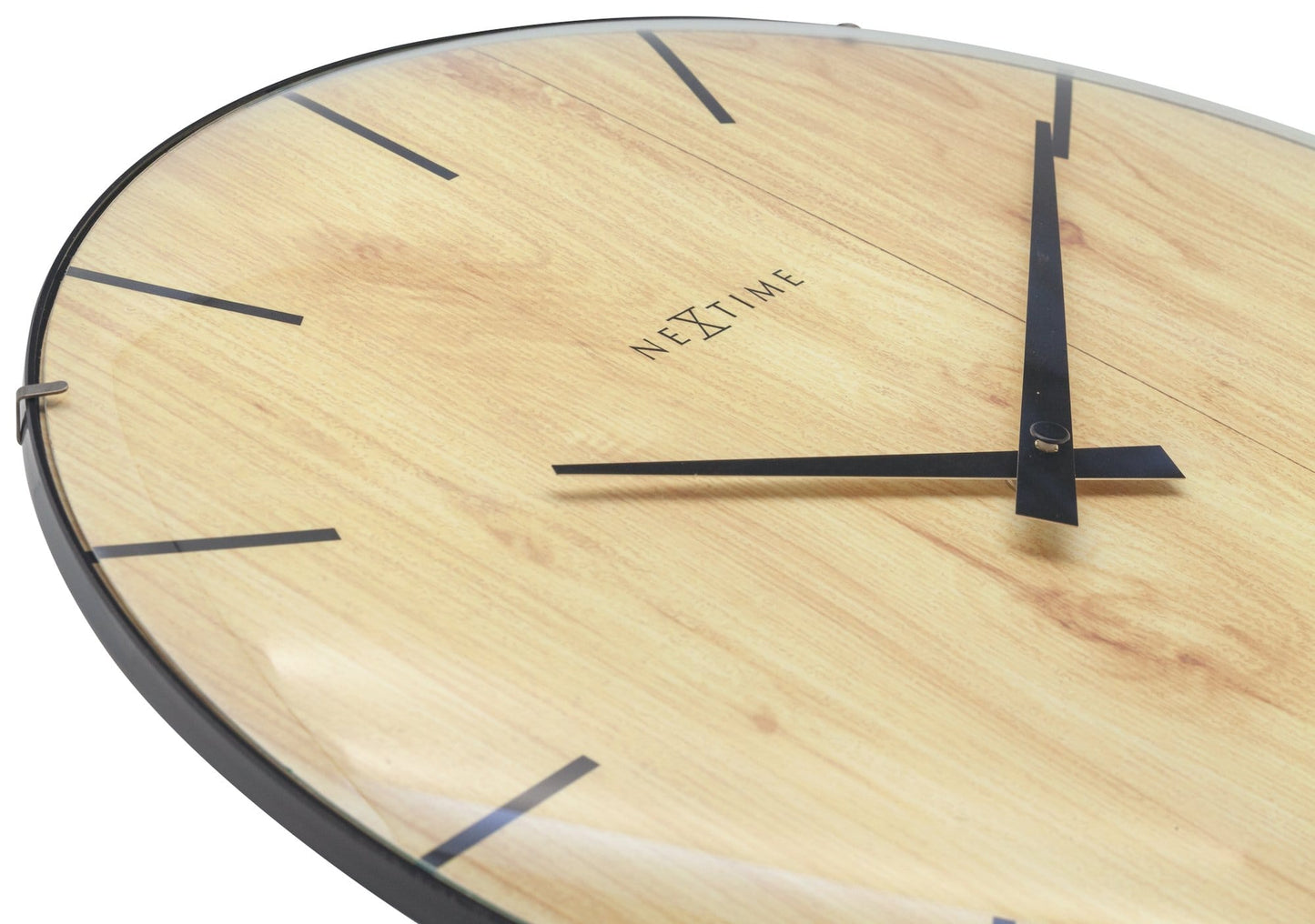 Wall clock -  35 cm - Dome Glass -  'Edge Wood Dome'