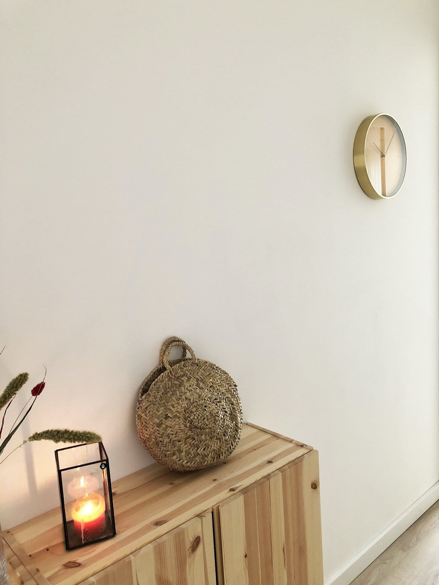 Wall clock -  34 cm - Glass / Metal - Vintage  'Essential Gold'