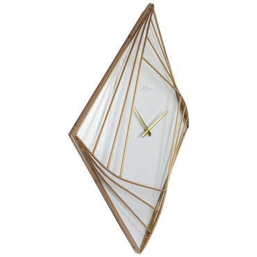 Large square metal wall clock by NeXtime Clocks, 85x85cm, with a turning square design and minimalist modern style.