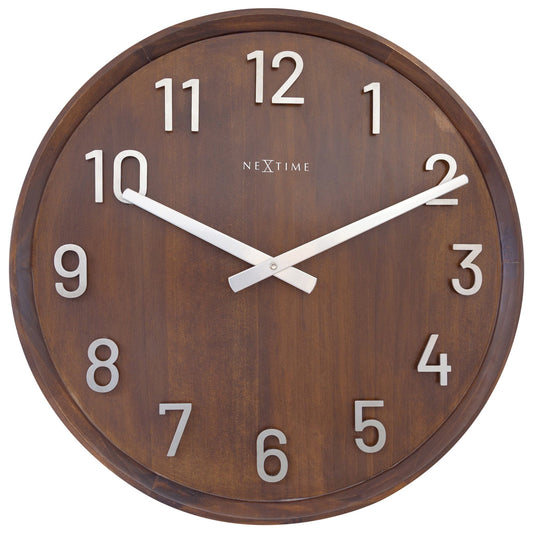 1x Large Wandklok 50cm - Silent - Wood/Metal - "Precious" ø50cm