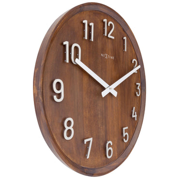 1x Large Wandklok 50cm - Silent - Wood/Metal - "Precious" ø50cm