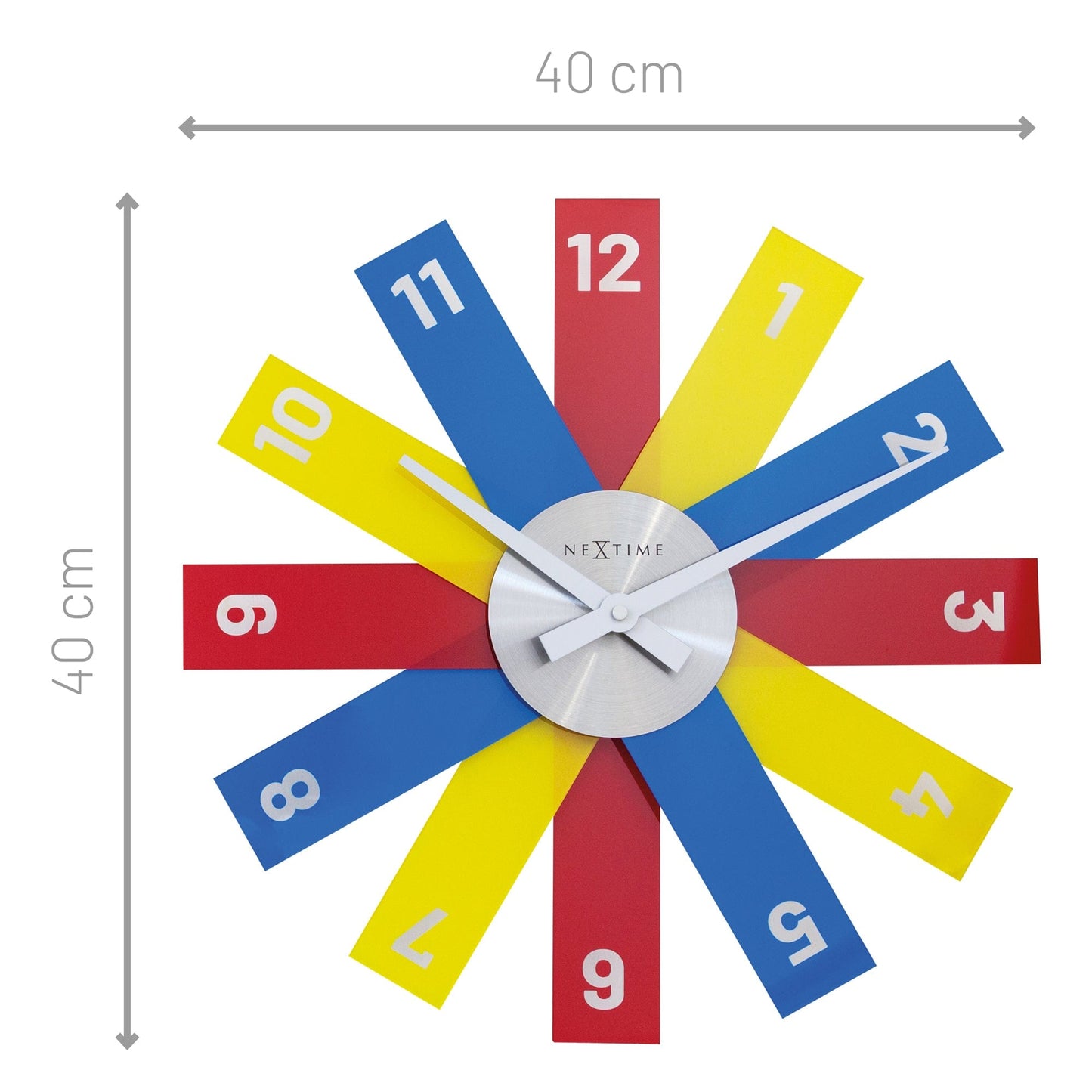 Wall clock 40cm - Silent - Acrylic/Metal - "Plexi"