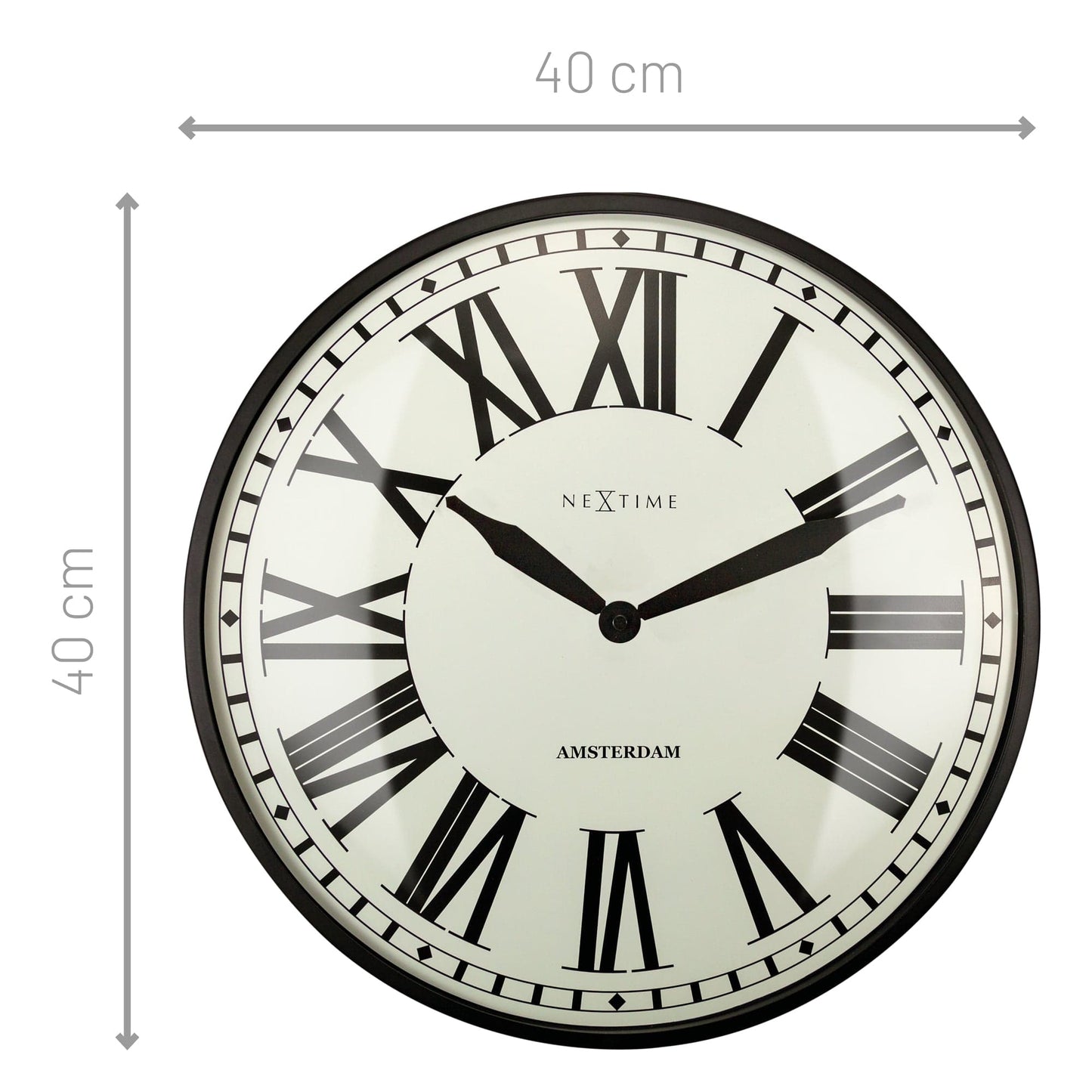 Wall clock 40cm - Silent - Metal - "New Amsterdam"