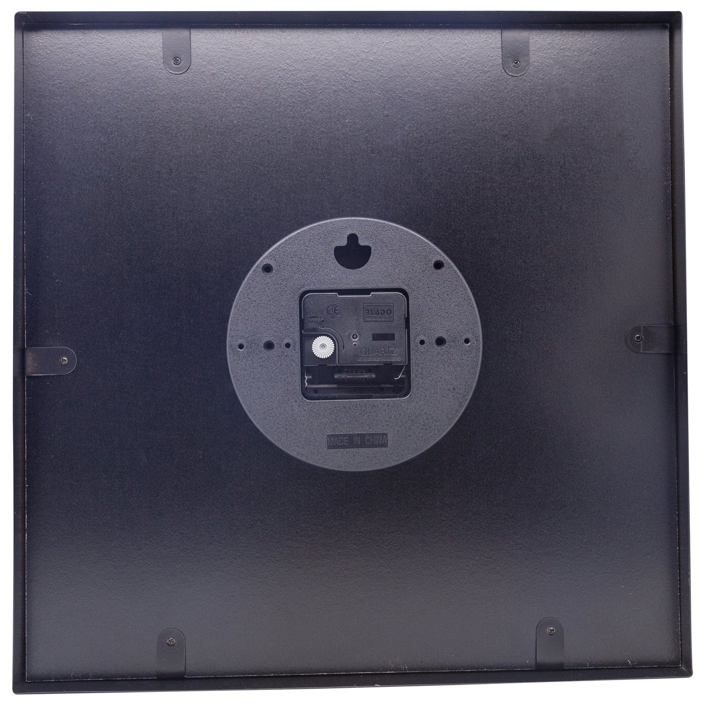 Wall clock 35x35cm - Silent - Arabic - Metal - "Be Square"