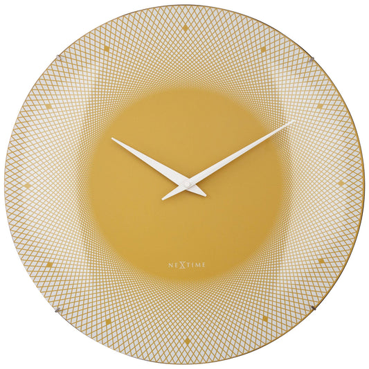 Large wall clock with 50cm diameter, domed glass lens, silent mechanism, from NeXtime Clocks, featuring a modern deep design.