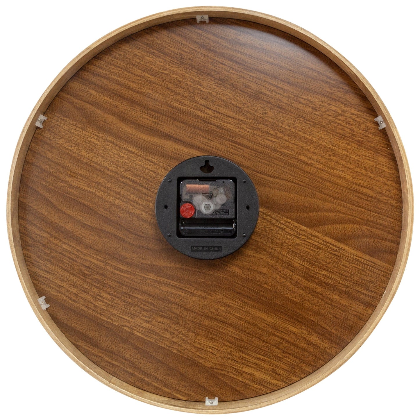 Groene wandklok van hout, 40 cm diameter, stil en modern ontwerp van NeXtime Clocks, model Concord.