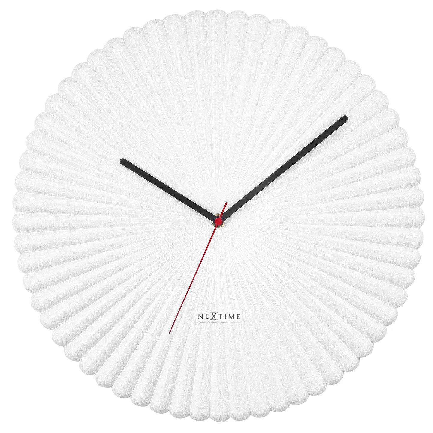 Wall clock 40cm-Silent-White/Green-Polyresin-NeXtime 'Mousse'