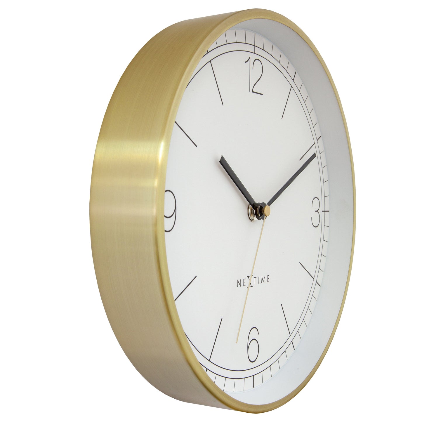 Wall clock 25cm-Silent-Green/Turquoise/White/Black-Metal-NeXtime 'Bolero'