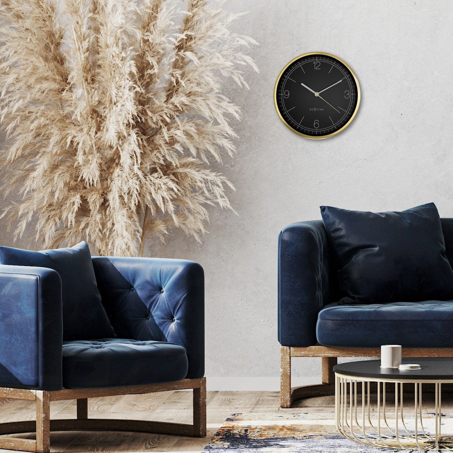 Wall clock 25cm-Silent-Green/Turquoise/White/Black-Metal-NeXtime 'Bolero'