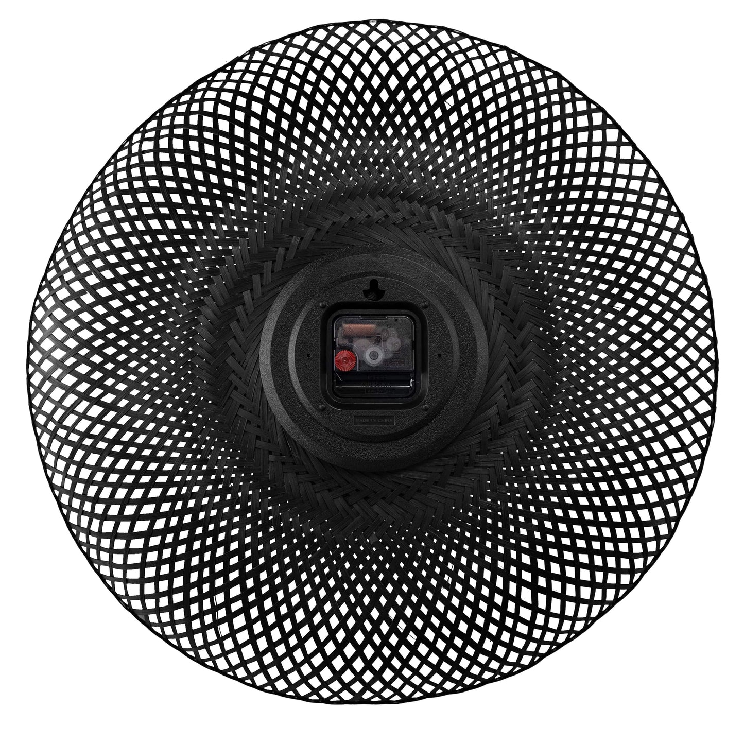 NeXtime Vortex wall clock, 60cm, silent operation, brown and black bamboo design, modern home decor.