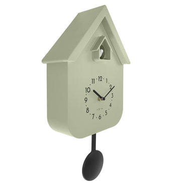 NeXtime Twitter wall clock with pendulum, 21.5x41.5x8.5cm, featuring a cuckoo design and left-side view.