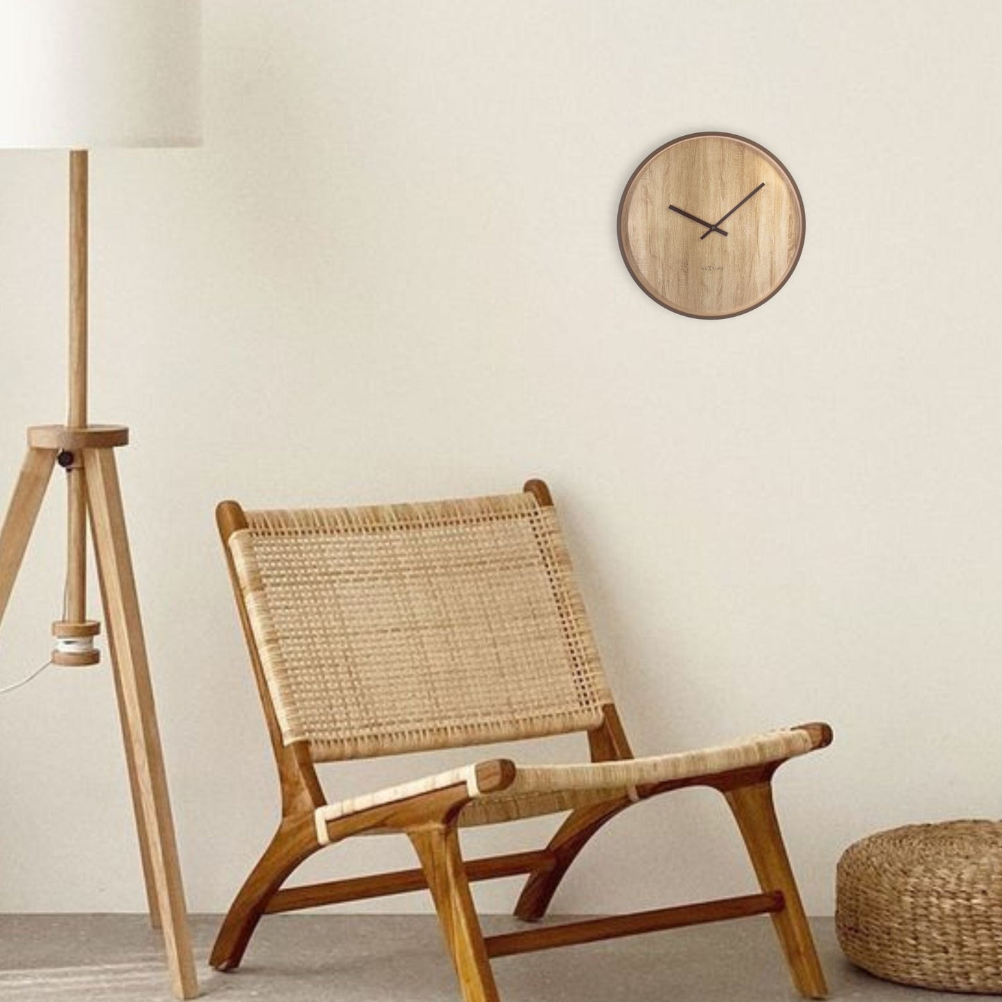 Wall clock 30cm-Silent-Dark Brown/Light Brown-Plastic-NeXtime 'Oslo'