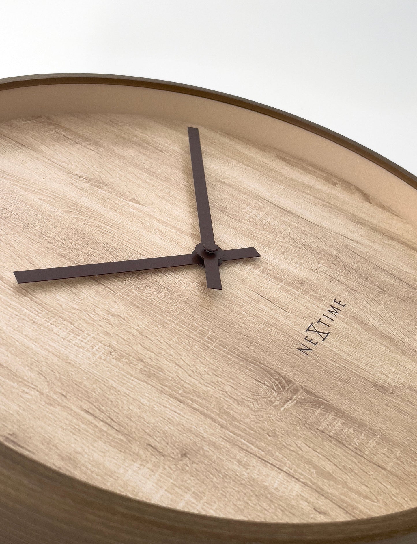 Wall clock 30cm-Silent-Dark Brown/Light Brown-Plastic-NeXtime 'Oslo'