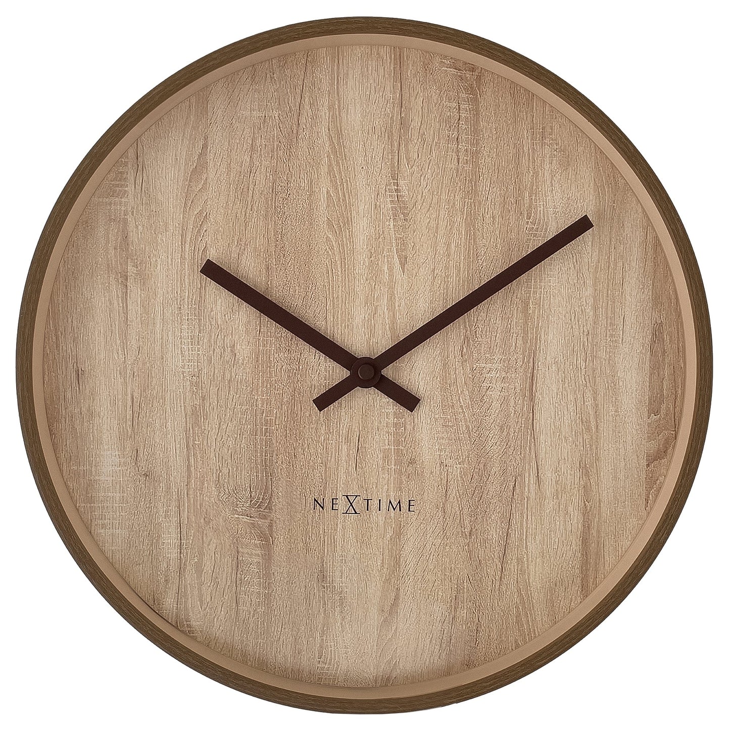 Wall clock 30cm-Silent-Dark Brown/Light Brown-Plastic-NeXtime 'Oslo'