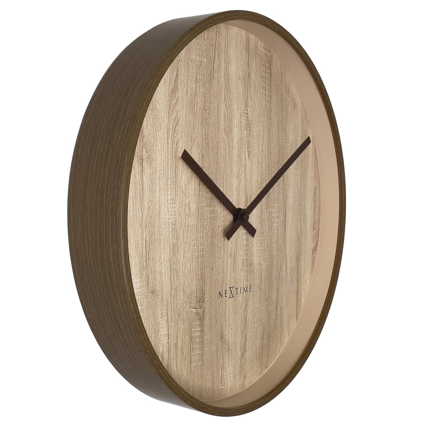 Wall clock 30cm-Silent-Dark Brown/Light Brown-Plastic-NeXtime 'Oslo'