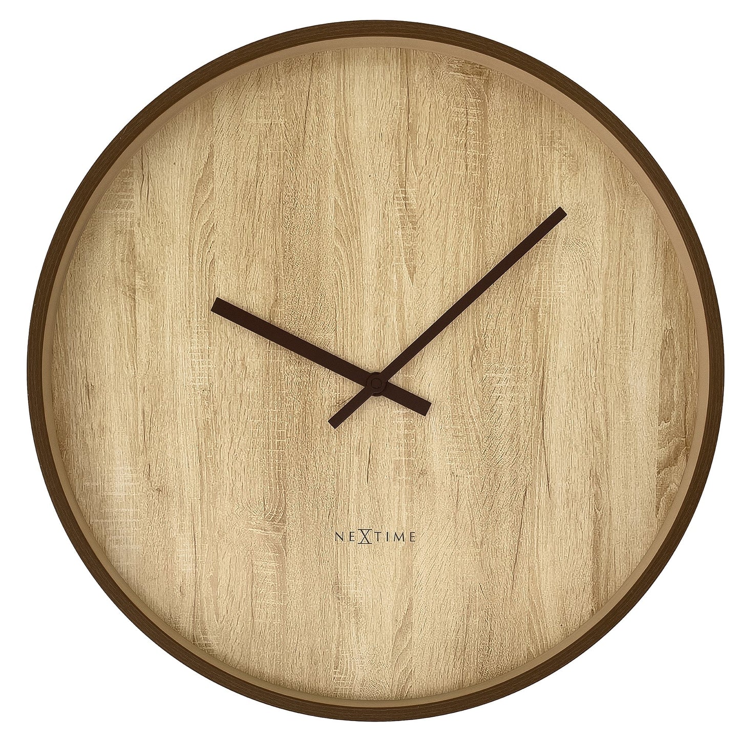Wall clock 50cm-Silent-Dark Brown/Light Brown-Plastic-NeXtime 'Oslo Large'