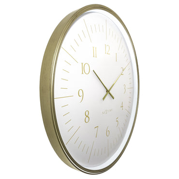 Large black and white NeXtime Galaxy wall clock, 77cm plastic design, showing the clock face from the left side.