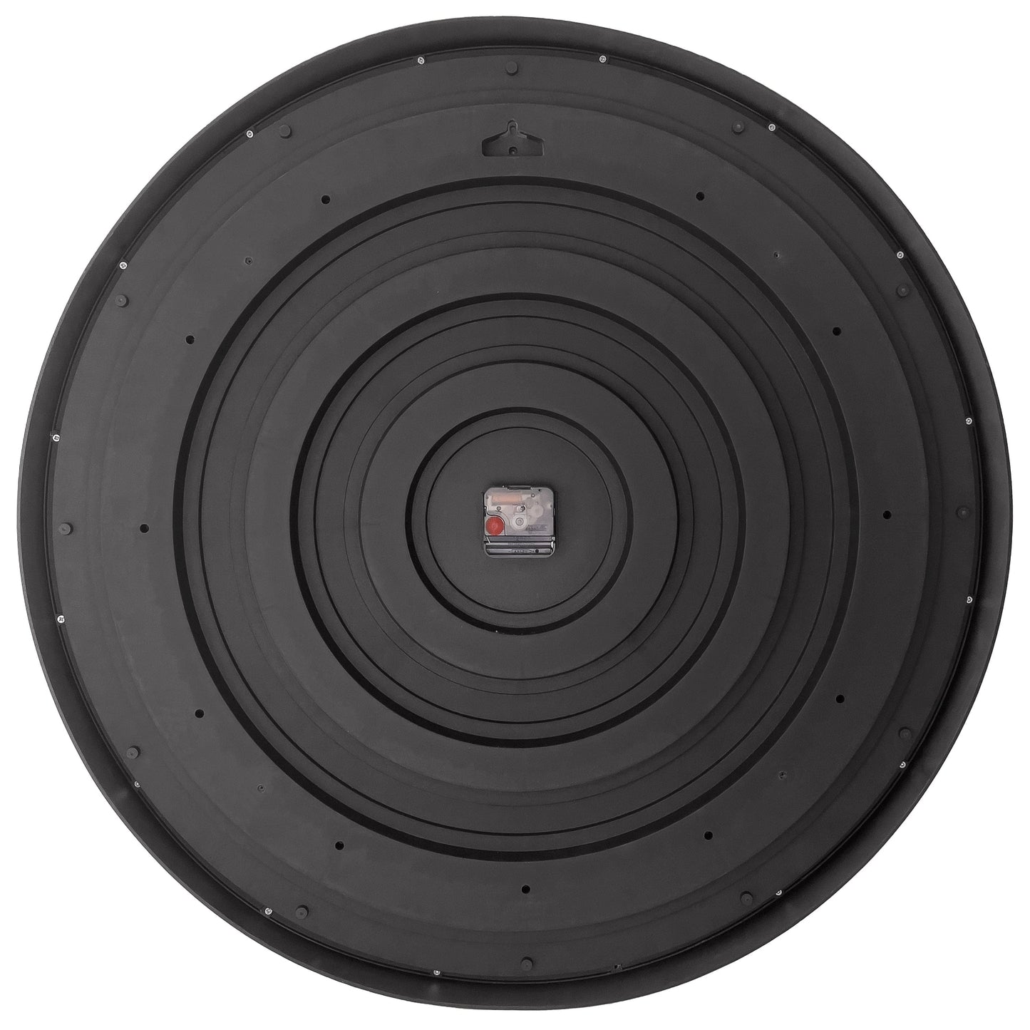 Large black and white plastic wall clock, 77cm diameter, NeXtime Galaxy Large model with modern design.