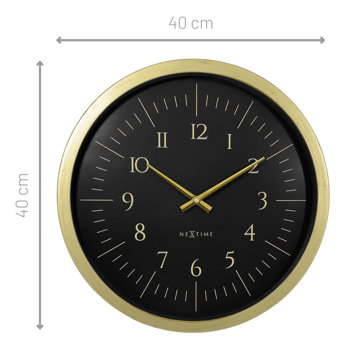 Wall clock 40cm-Black/White-Plastic-NeXtime 'Galaxy'