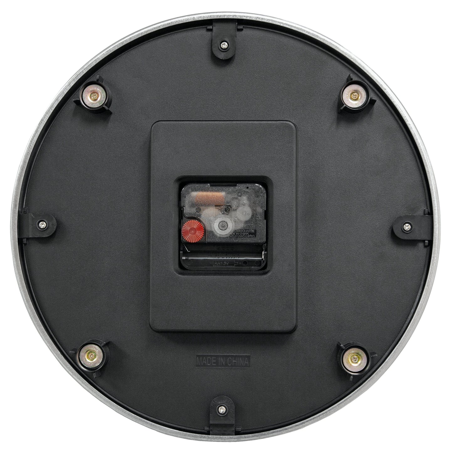 Wall clock 32.3x28x10cm-Silent-White & Black-Aluminium-NeXtime 'Double'