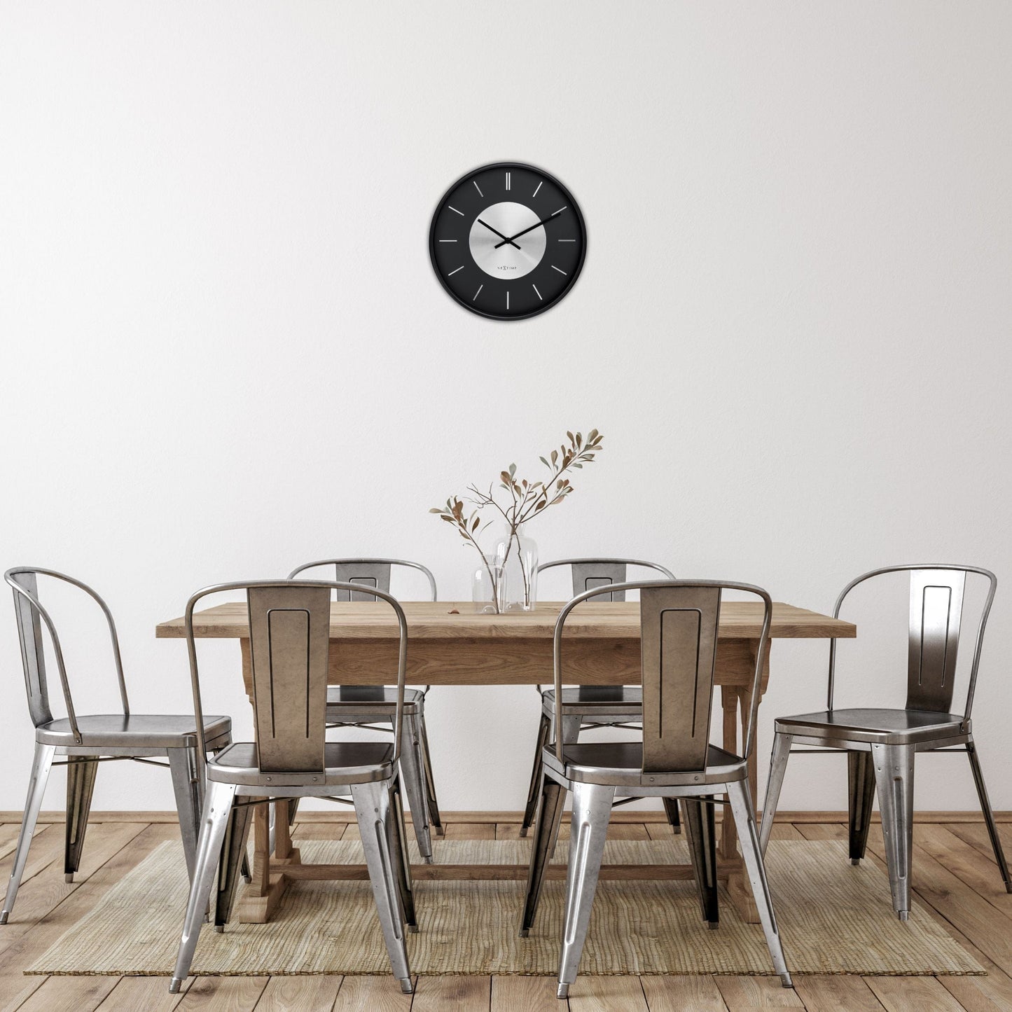 Wall Clock 25cm-Silent-Metal-NeXtime 'Retro II'