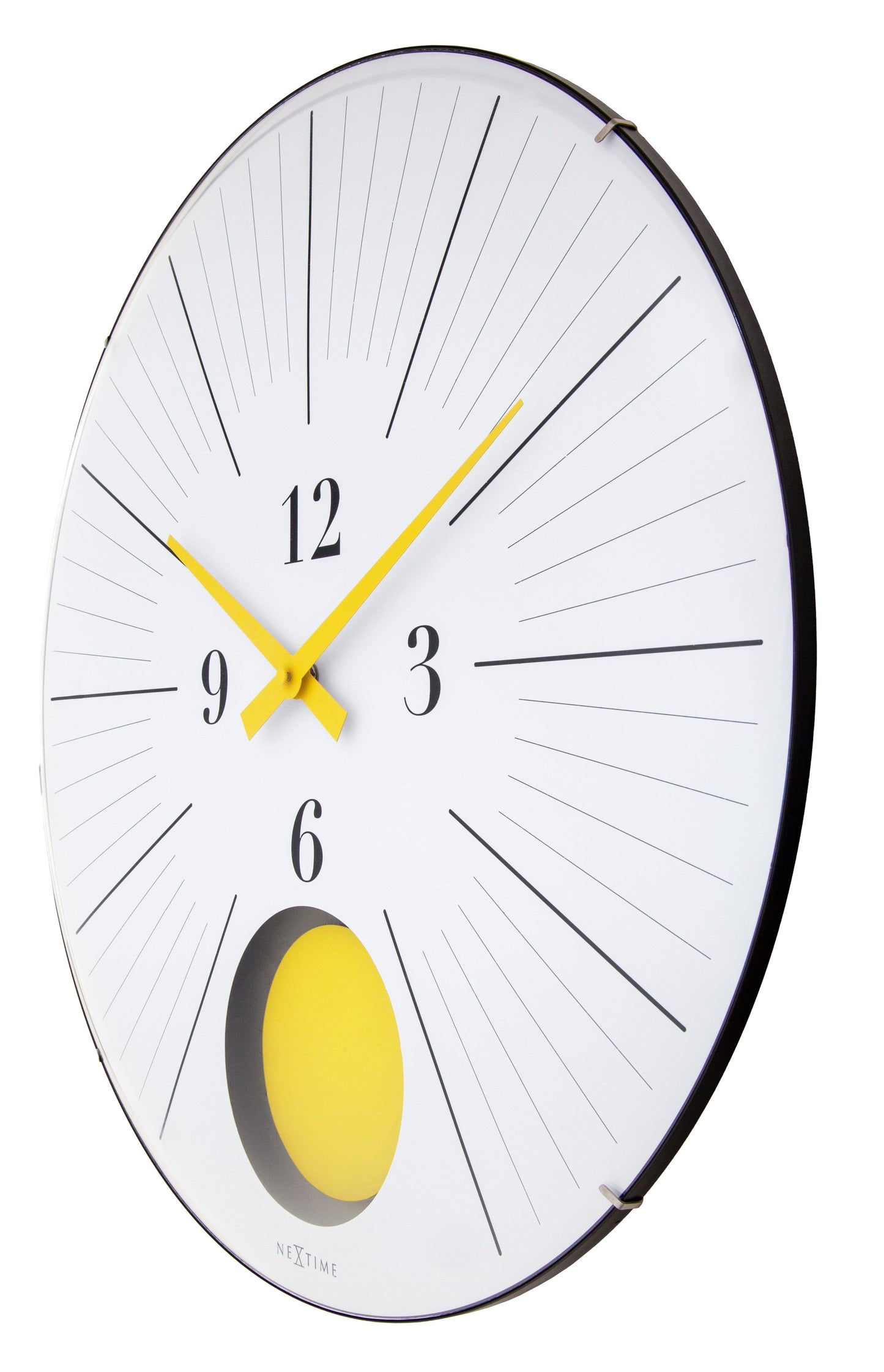 Large Wall Clock 50cm Domed Glass Lens-Silent-Pendulum-NeXtime 'Duomo 50 Pendulum'