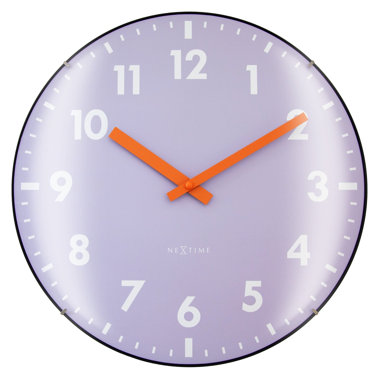 Wall Clock 35cm Domed Glass Lens-Silent-Glass-NeXtime 'Duomo'