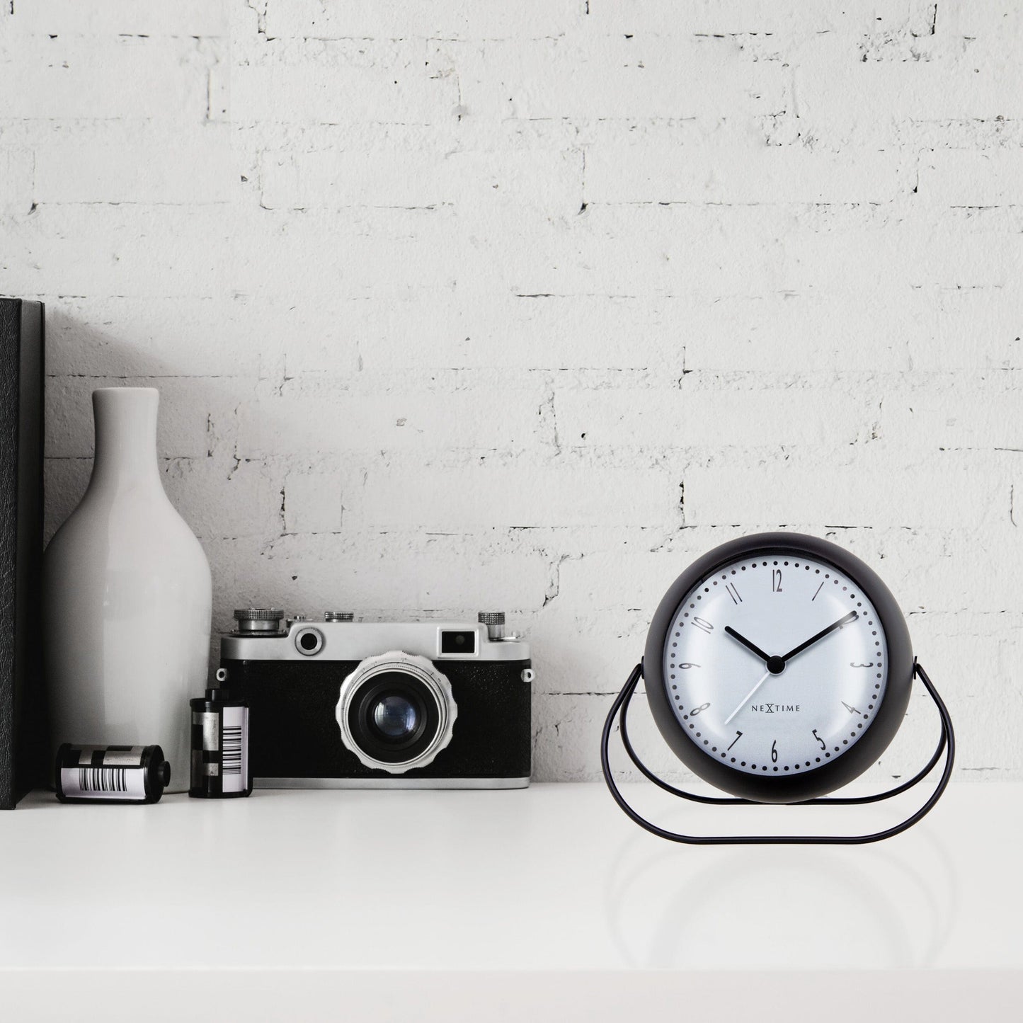 Table Alarm Clock 14x12x8cm-Silent-Metal-NeXtime 'Bubble Alarm Clock'