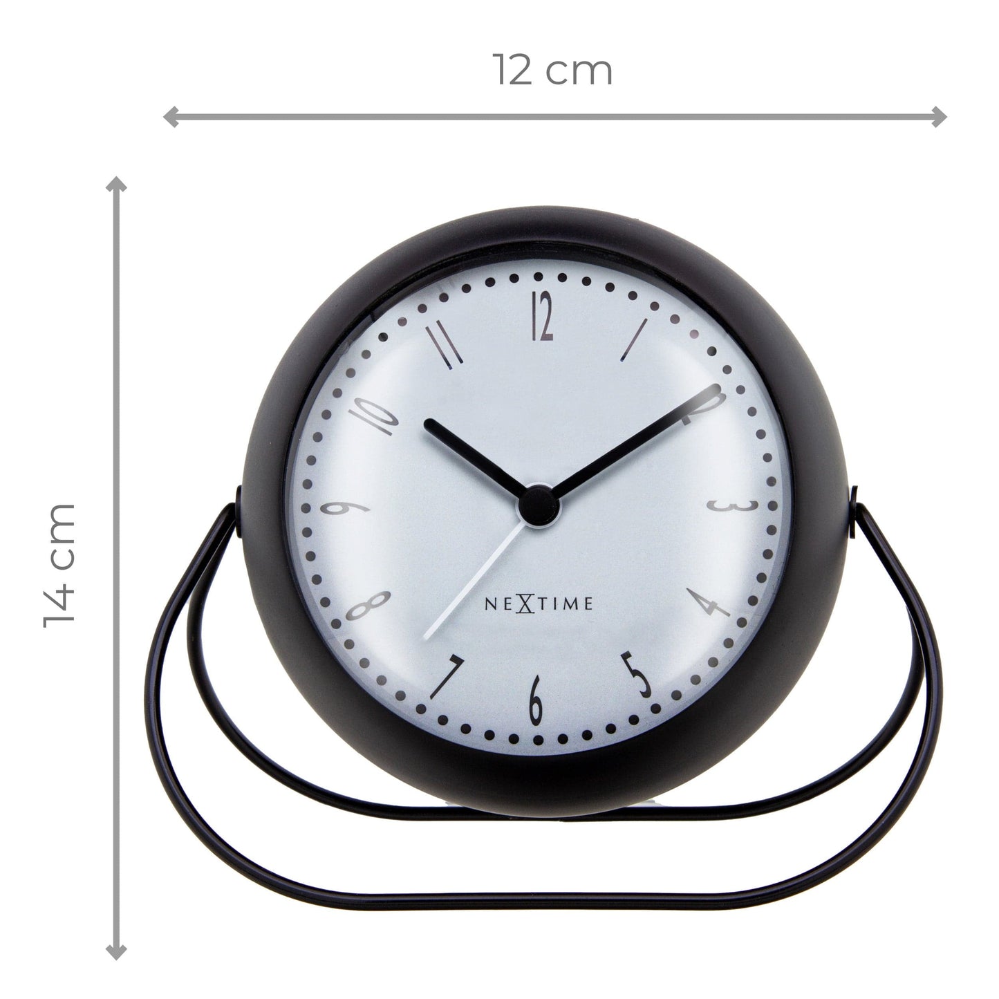 Table Alarm Clock 14x12x8cm-Silent-Metal-NeXtime 'Bubble Alarm Clock'