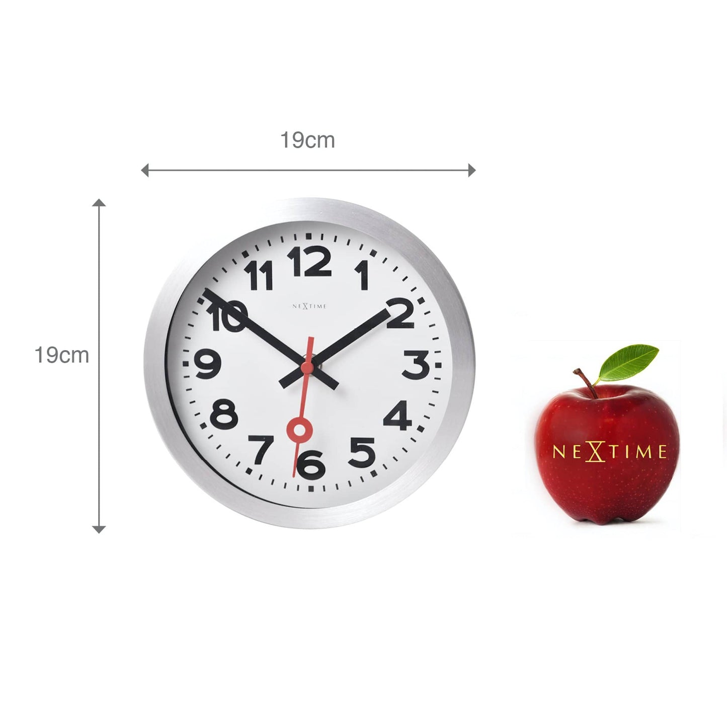 Wall clock/ Table clock - Aluminum - 'Station Numbers'