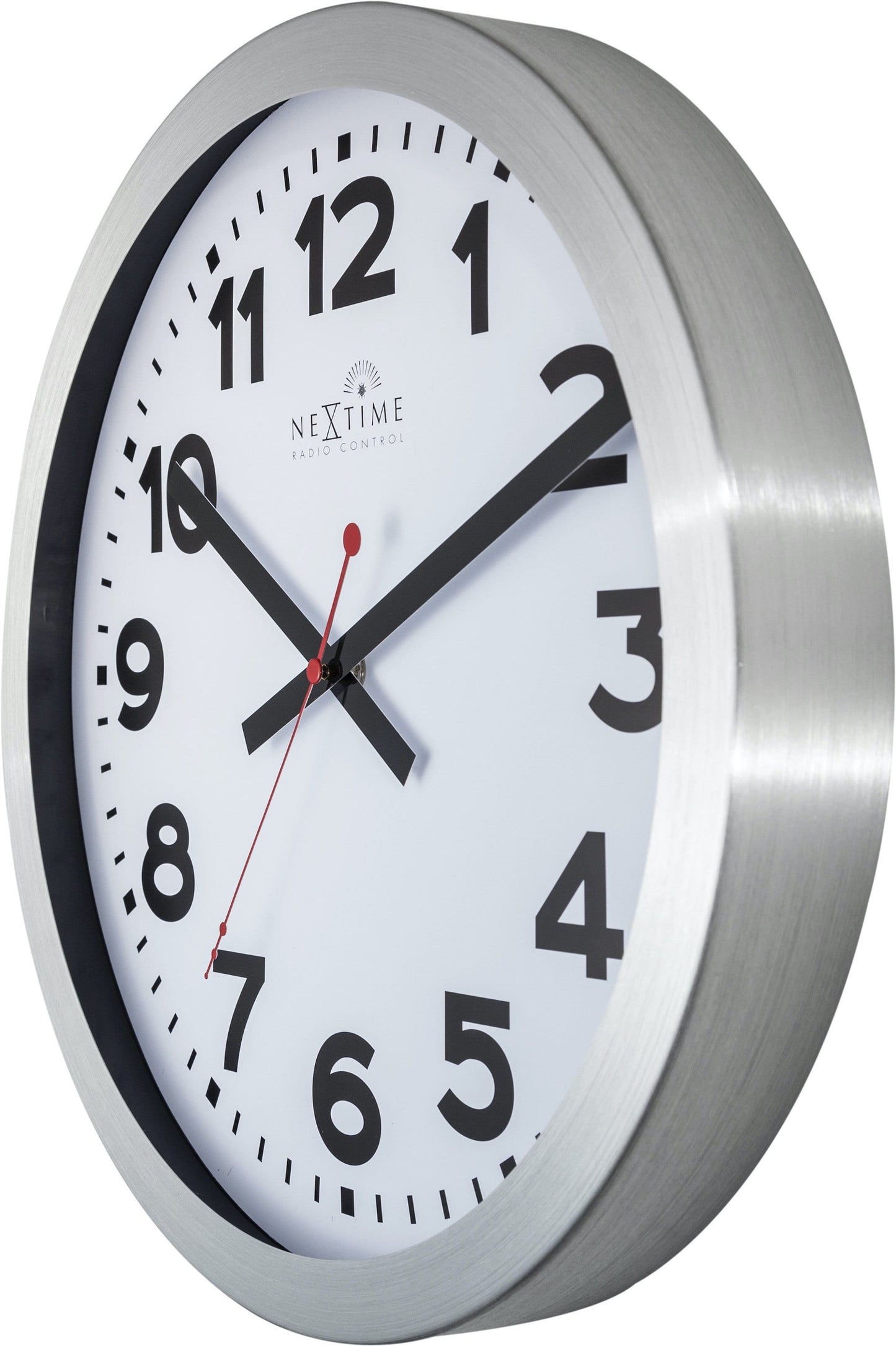 Wall clock -  35 cm  - Aluminum - 'Station Radio Controlled (DCF) Numbers'