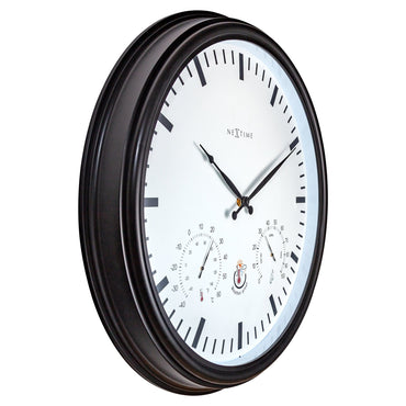 NeXtime garden clock with sunflower design, weatherproof wall clock, 50.5 cm diameter, suitable for outdoor use.
