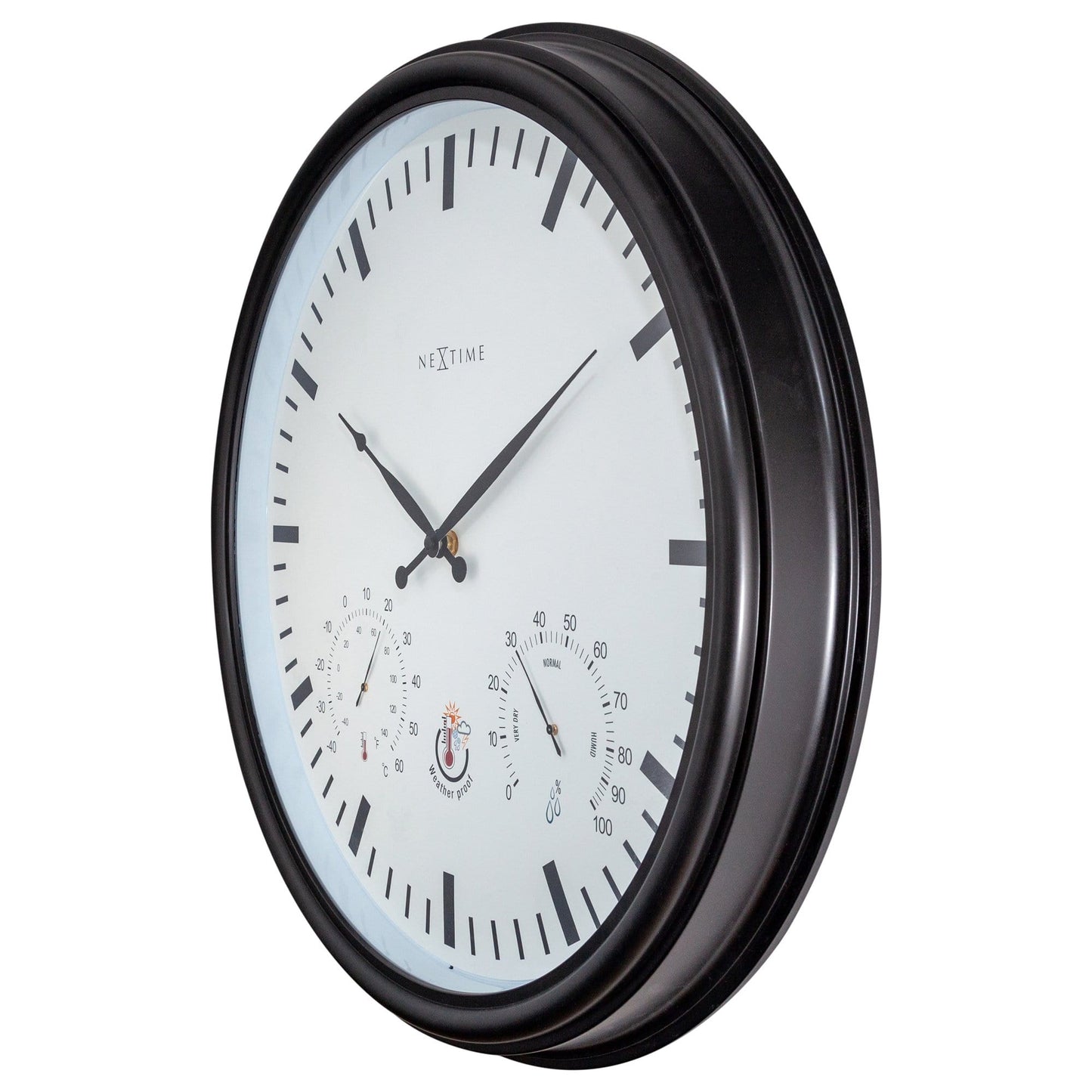 NeXtime Garden Clock with sunflower design, weatherproof wall clock, 50.5 cm diameter, suitable for outdoor use.