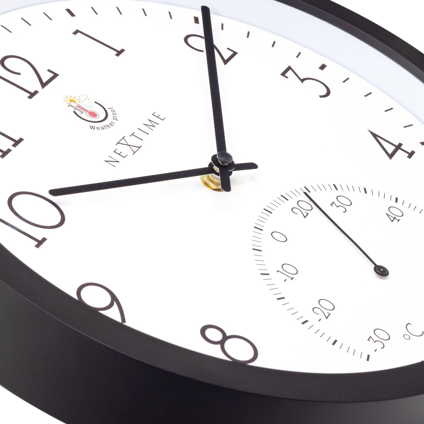 Weatherproof Outdoor clock - with thermometer - 30.5 cm and Marigold