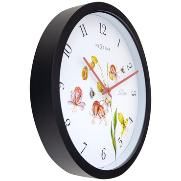 Outdoor garden clock by NeXtime Clocks, 30.5 cm Silene weatherproof garden clock with black frame and clear dial.
