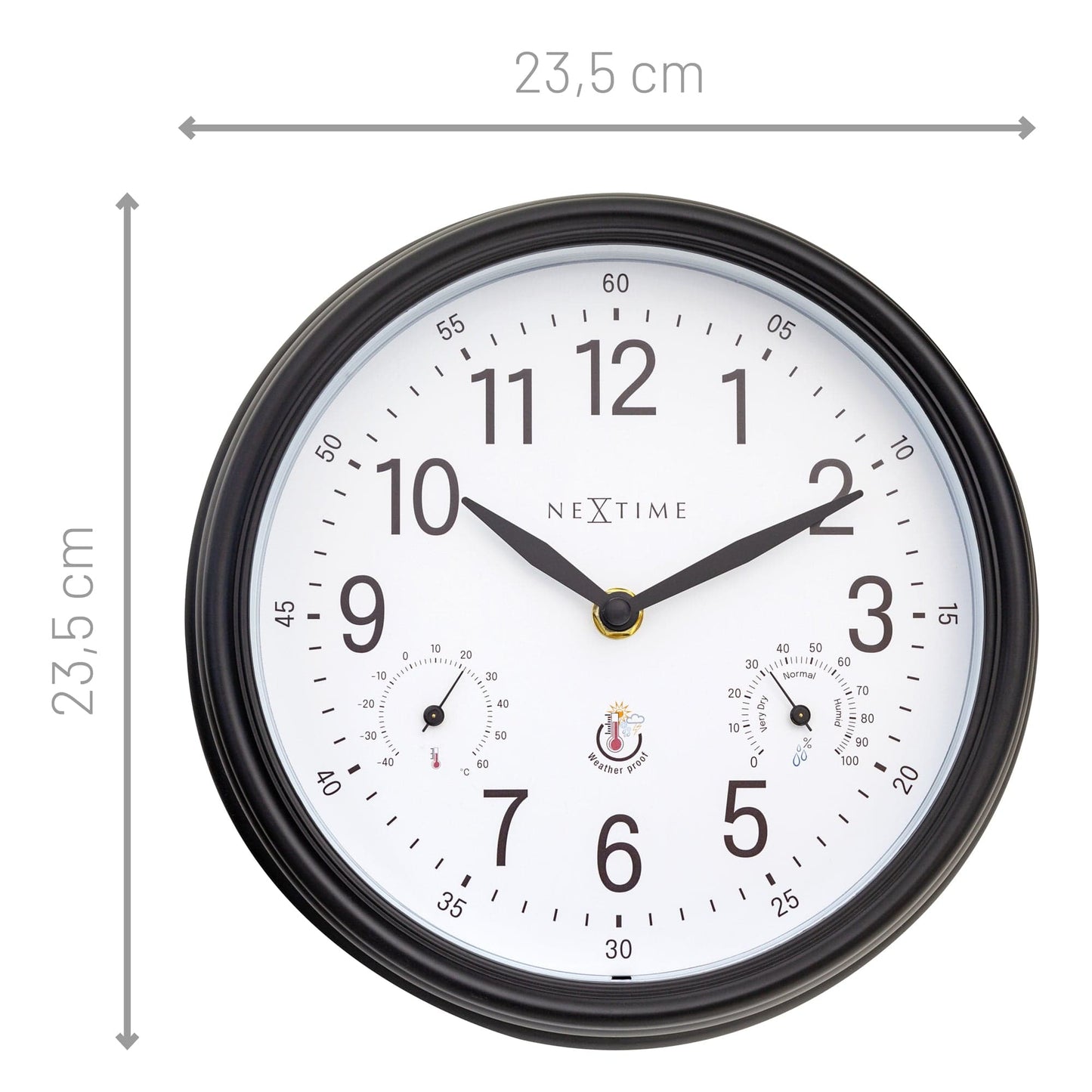 Weatherstation - Wall clock - 23.5 cm -weatherproof - Jasmine