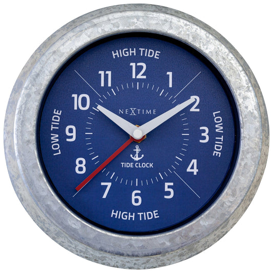 Wall Clock - with Tide Status - 22cm - Galvanized silver/ Tide
