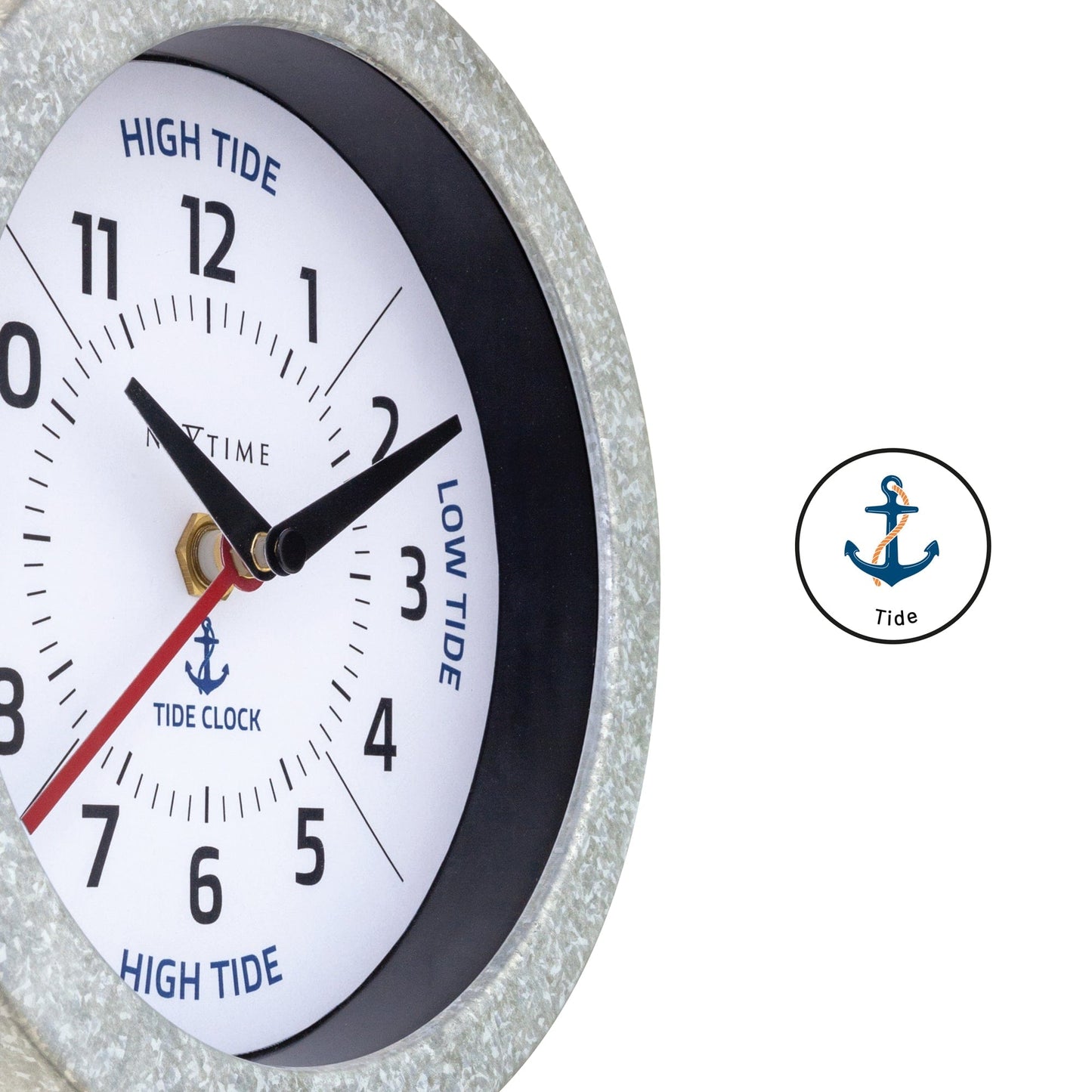 Wall Clock - with Tide Status - 22cm - Galvanized silver/ Tide
